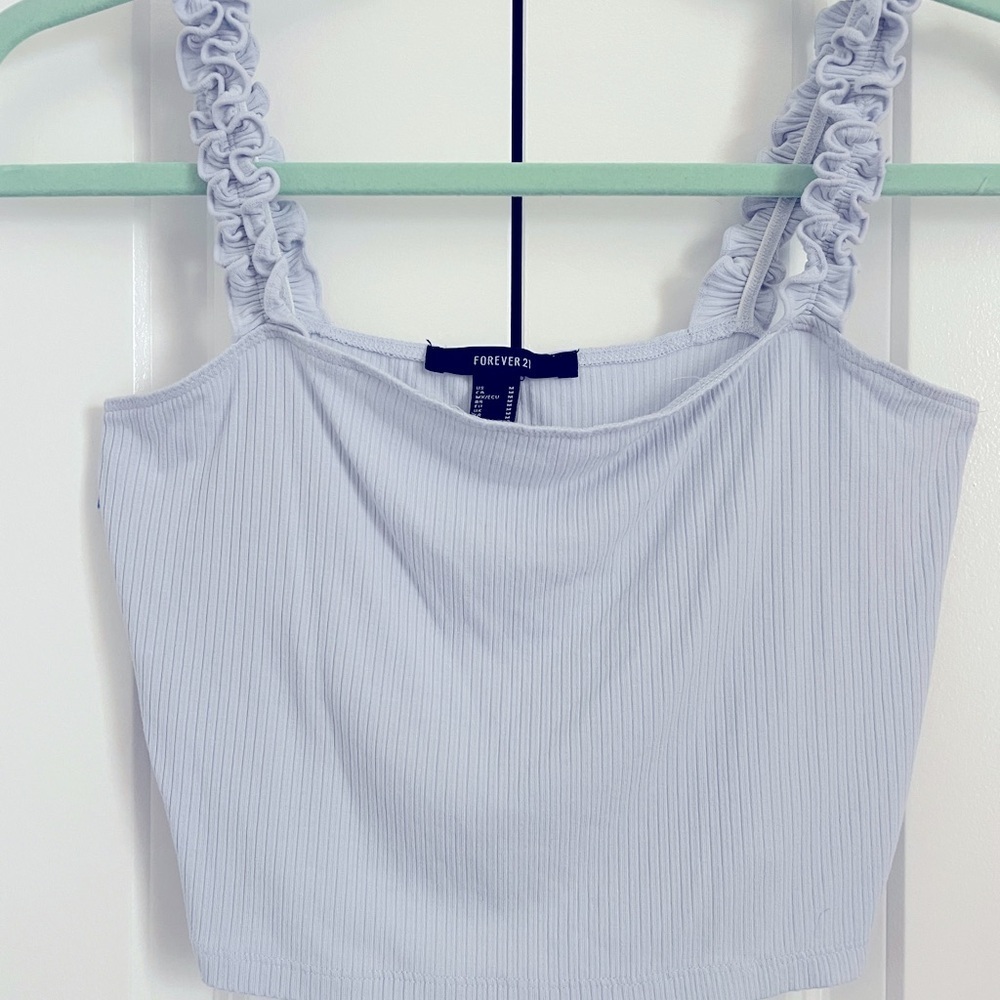 Forever 21 M Women's periwinkle Crop Top with ruffled straps